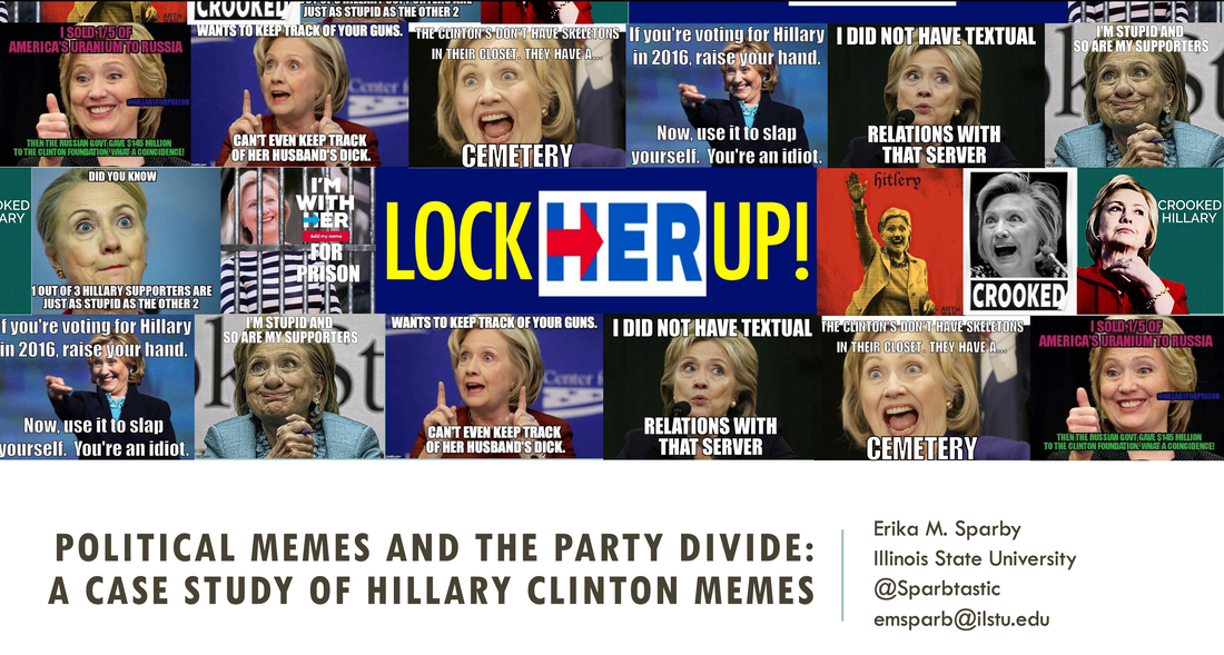 Cover image of PowerPoint that includes several negative Hillary Clinton memes