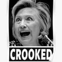 Remix of Clinton photo the includes the word Crooked on the bottom.